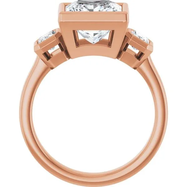 Bezel-Set Three-Stone Engagement Ring Image 2 J. Thomas Jewelers Rochester Hills, MI