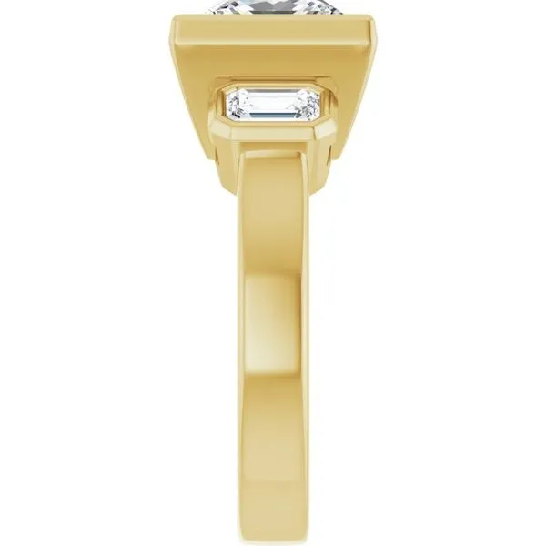 Bezel-Set Three-Stone Engagement Ring Image 4 Futer Bros Jewelers York, PA