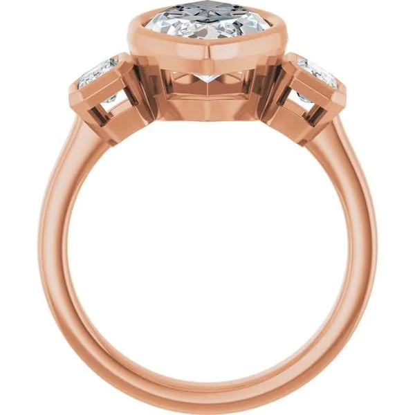 Bezel-Set Three-Stone Engagement Ring Image 2 Shipley's Fine Jewelry Hampstead, MD