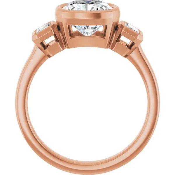 Bezel-Set Three-Stone Engagement Ring Image 2 Austin's Fine Diamonds & Jewelry Lyndhurst, NJ