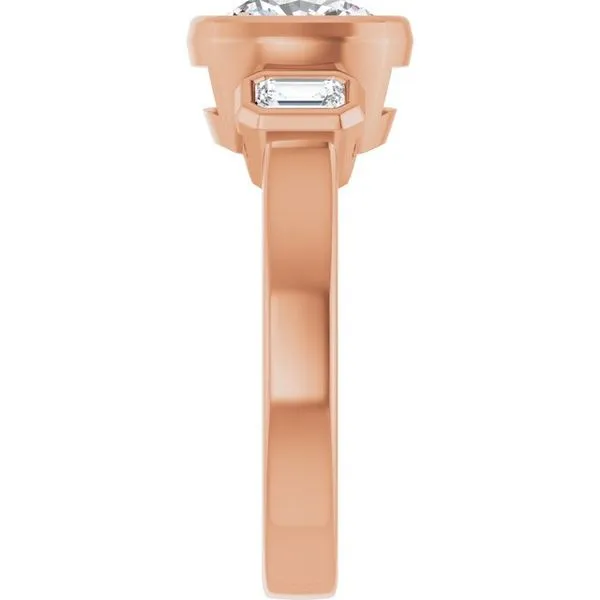 Bezel-Set Three-Stone Engagement Ring Image 4 Clater Jewelers Louisville, KY