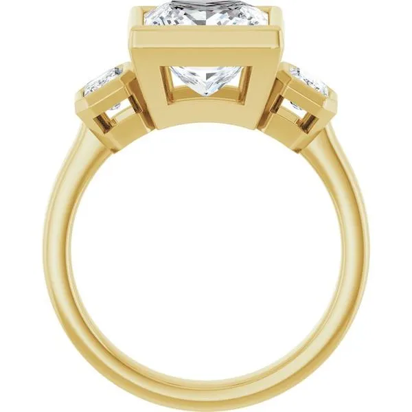 Bezel-Set Three-Stone Engagement Ring Image 2 J. Thomas Jewelers Rochester Hills, MI