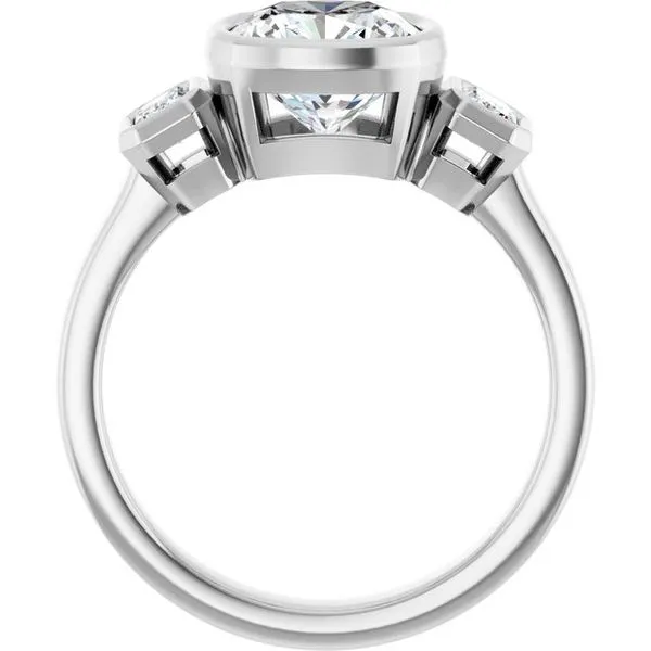 Bezel-Set Three-Stone Engagement Ring Image 2 Vulcan's Forge LLC KANSAS CITY, MO