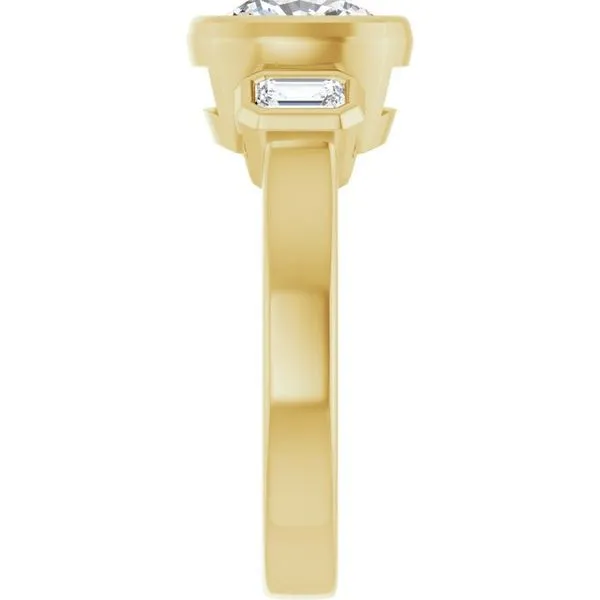 Bezel-Set Three-Stone Engagement Ring Image 4 Futer Bros Jewelers York, PA
