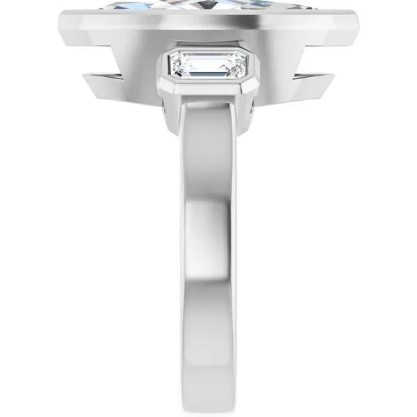 Bezel-Set Three-Stone Engagement Ring Image 4 J. Thomas Jewelers Rochester Hills, MI