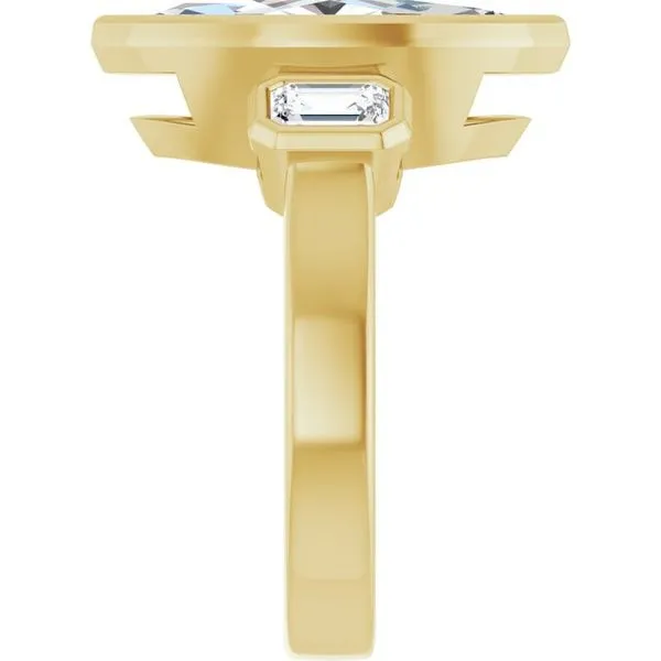 Bezel-Set Three-Stone Engagement Ring Image 4 Arezzo Jewelers Elmwood Park, IL