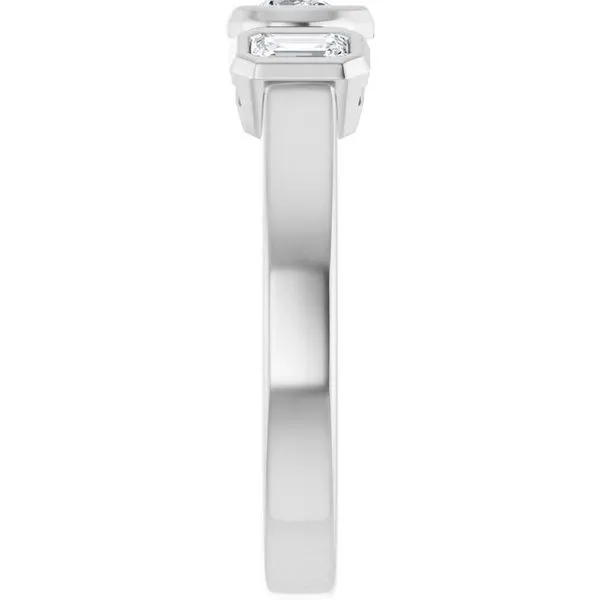 Bezel-Set Three-Stone Engagement Ring Image 4 JF Jones Jewelers Rochester, NY