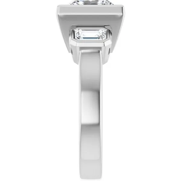 Bezel-Set Three-Stone Engagement Ring Image 4 Futer Bros Jewelers York, PA