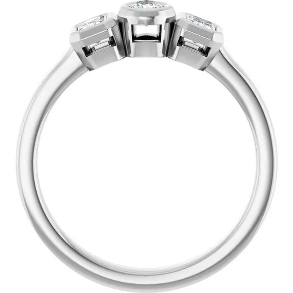 Bezel-Set Three-Stone Engagement Ring Image 2 Futer Bros Jewelers York, PA