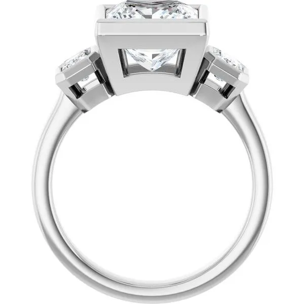 Bezel-Set Three-Stone Engagement Ring Image 2 Don's Jewelry & Design Washington, IA