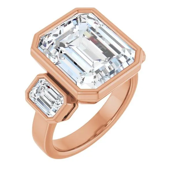 Bezel-Set Three-Stone Engagement Ring Stuart Benjamin & Co. Jewelry Designs San Diego, CA