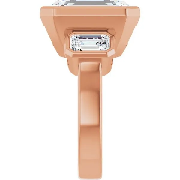 Bezel-Set Three-Stone Engagement Ring Image 4 Futer Bros Jewelers York, PA