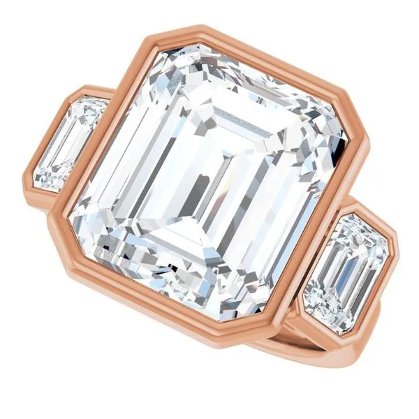 Bezel-Set Three-Stone Engagement Ring Image 5 Futer Bros Jewelers York, PA