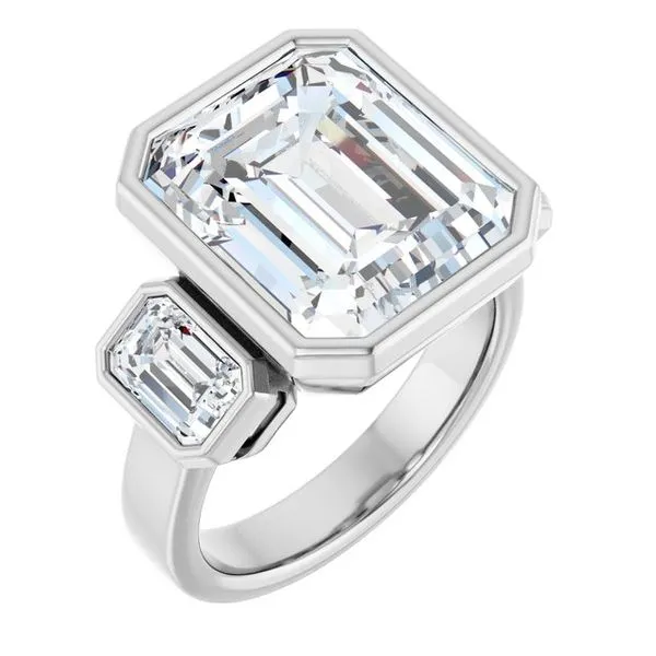 Bezel-Set Three-Stone Engagement Ring Hudson Valley Goldsmith New Paltz, NY