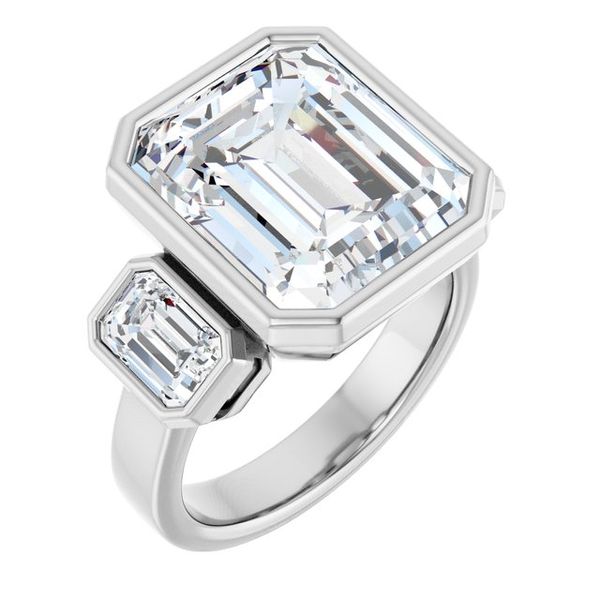 Bezel-Set Three-Stone Engagement Ring