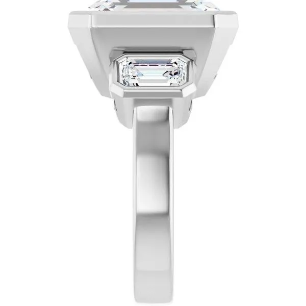 Bezel-Set Three-Stone Engagement Ring Image 4 Clater Jewelers Louisville, KY