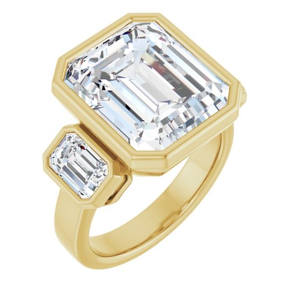 Bezel-Set Three-Stone Engagement Ring