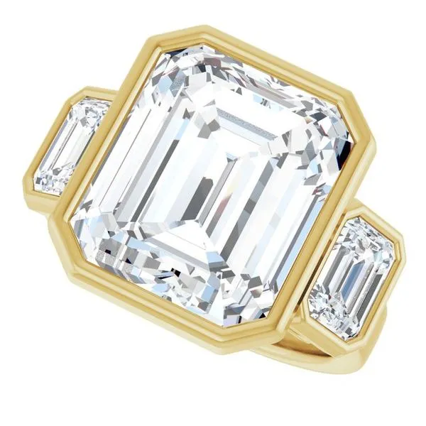 Bezel-Set Three-Stone Engagement Ring Image 5 Shipley's Fine Jewelry Hampstead, MD