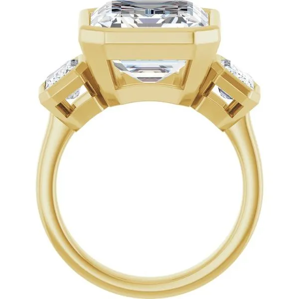 Bezel-Set Three-Stone Engagement Ring Image 2 Jimmy Smith Jewelers Decatur, AL