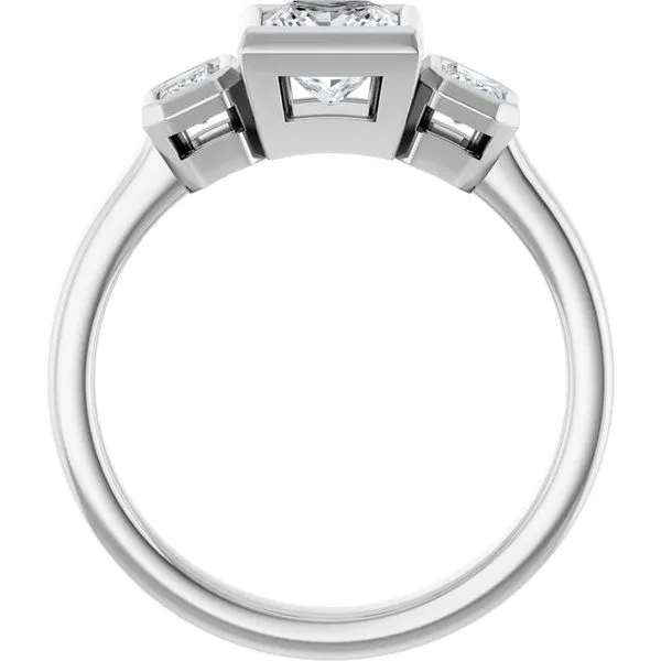 Bezel-Set Three-Stone Engagement Ring Image 2 Austin's Fine Diamonds & Jewelry Lyndhurst, NJ