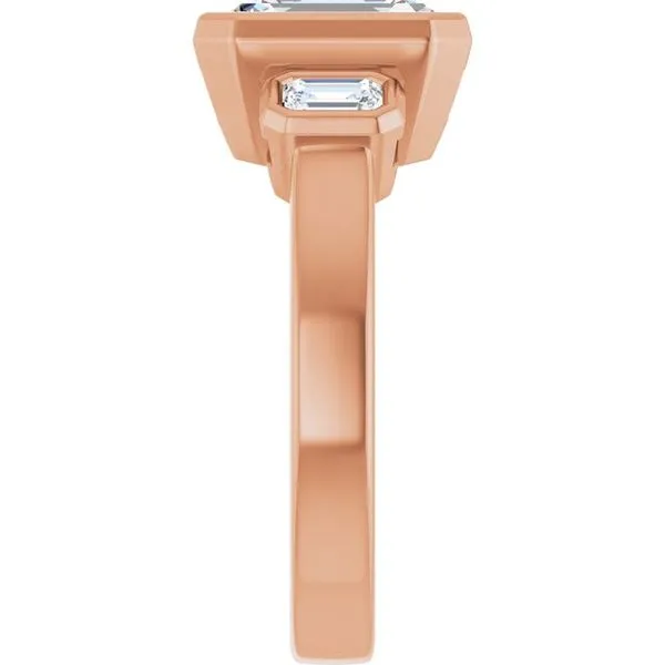 Bezel-Set Three-Stone Engagement Ring Image 4 Vulcan's Forge LLC KANSAS CITY, MO