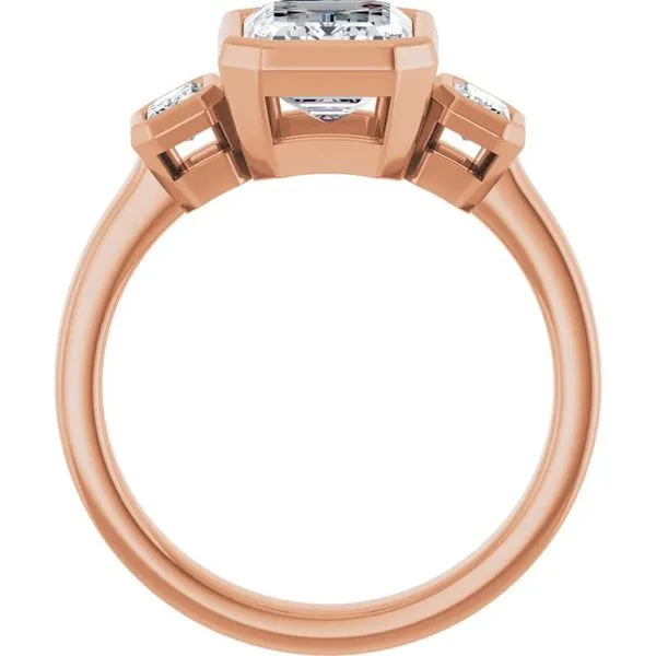 Bezel-Set Three-Stone Engagement Ring Image 2 Futer Bros Jewelers York, PA