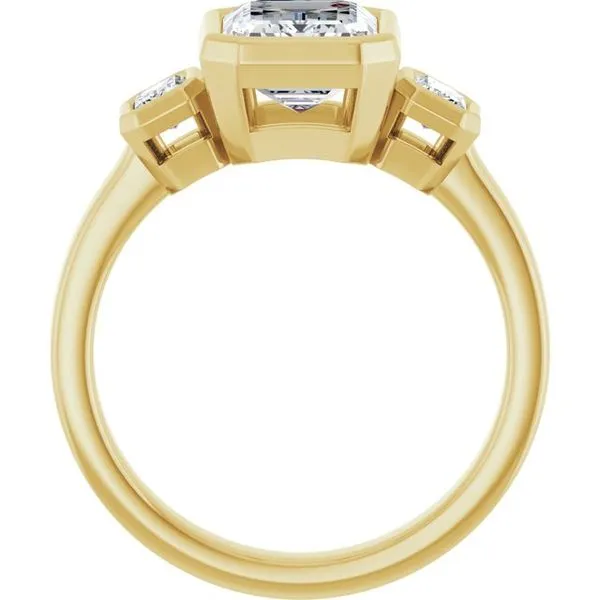 Bezel-Set Three-Stone Engagement Ring Image 2 Vulcan's Forge LLC KANSAS CITY, MO