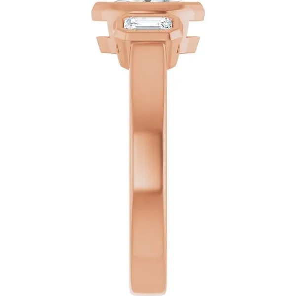 Bezel-Set Three-Stone Engagement Ring Image 4 Clater Jewelers Louisville, KY