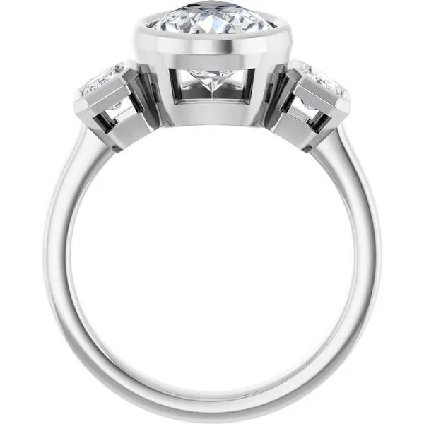 Bezel-Set Three-Stone Engagement Ring Image 2 Futer Bros Jewelers York, PA