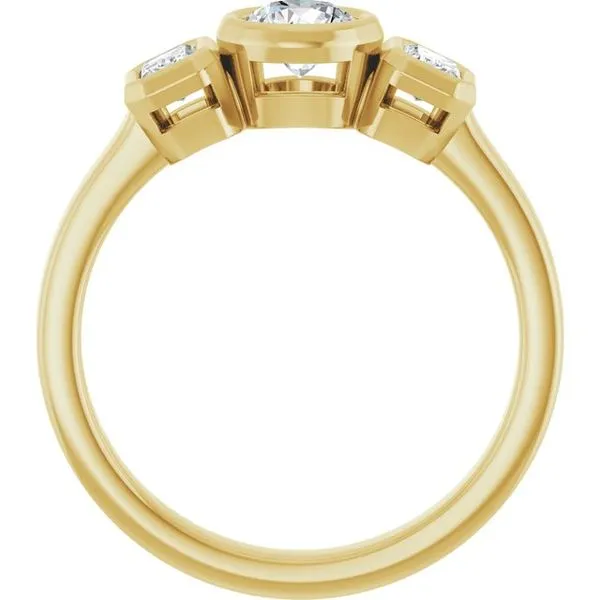 Bezel-Set Three-Stone Engagement Ring Image 2 Jimmy Smith Jewelers Decatur, AL