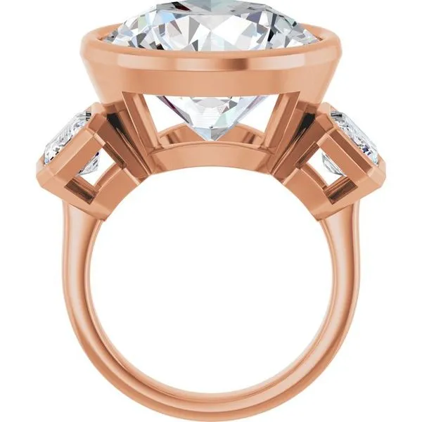 Bezel-Set Three-Stone Engagement Ring Image 2 Natale Jewelers Sewell, NJ