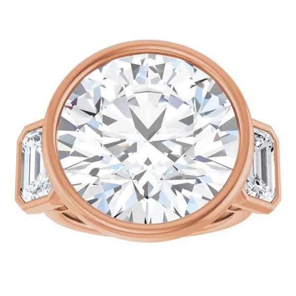 Bezel-Set Three-Stone Engagement Ring Image 3 Natale Jewelers Sewell, NJ