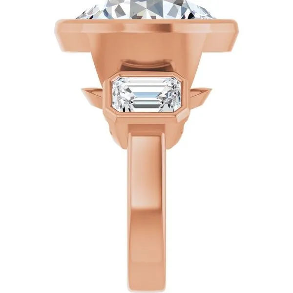 Bezel-Set Three-Stone Engagement Ring Image 4 Clater Jewelers Louisville, KY