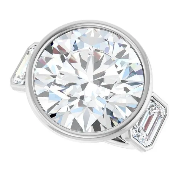 Bezel-Set Three-Stone Engagement Ring Image 5 Don's Jewelry & Design Washington, IA