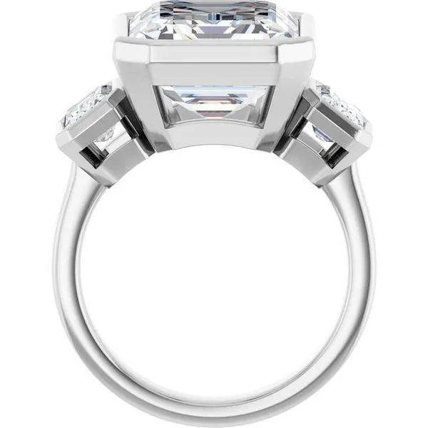 Bezel-Set Three-Stone Engagement Ring Image 2 Don's Jewelry & Design Washington, IA