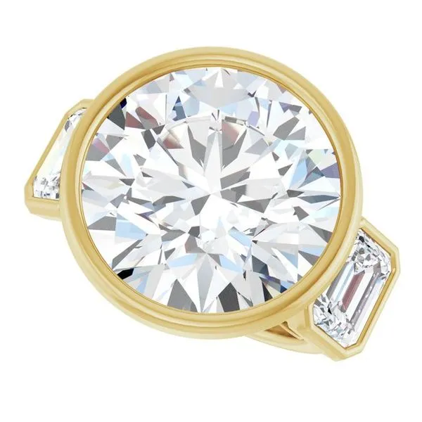 Bezel-Set Three-Stone Engagement Ring Image 5 Jimmy Smith Jewelers Decatur, AL