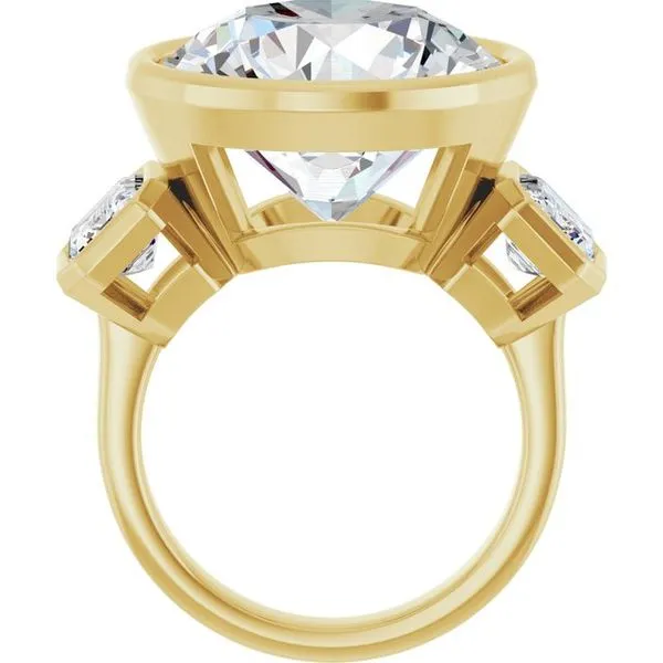 Bezel-Set Three-Stone Engagement Ring Image 2 Morin Jewelers Southbridge, MA