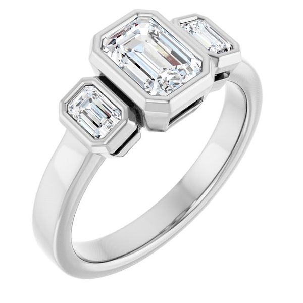Bezel-Set Three-Stone Engagement Ring