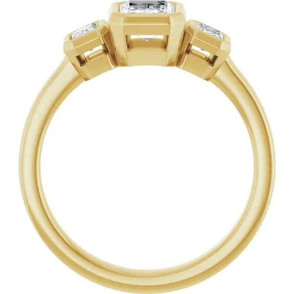 Bezel-Set Three-Stone Engagement Ring Image 2 Jimmy Smith Jewelers Decatur, AL