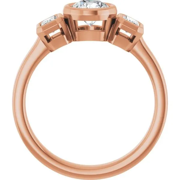 Bezel-Set Three-Stone Engagement Ring Image 2 Morin Jewelers Southbridge, MA