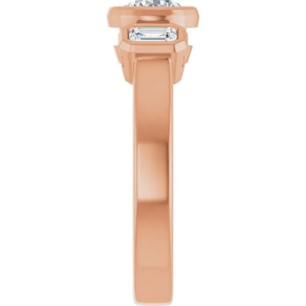 Bezel-Set Three-Stone Engagement Ring Image 4 Futer Bros Jewelers York, PA