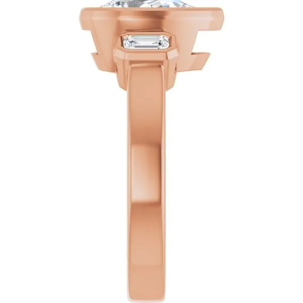 Bezel-Set Three-Stone Engagement Ring Image 4 J. Thomas Jewelers Rochester Hills, MI