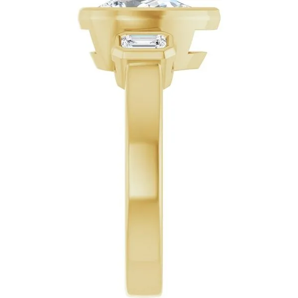 Bezel-Set Three-Stone Engagement Ring Image 4 Jimmy Smith Jewelers Decatur, AL