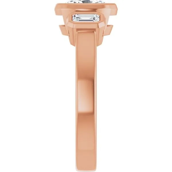 Bezel-Set Three-Stone Engagement Ring Image 4 Don's Jewelry & Design Washington, IA