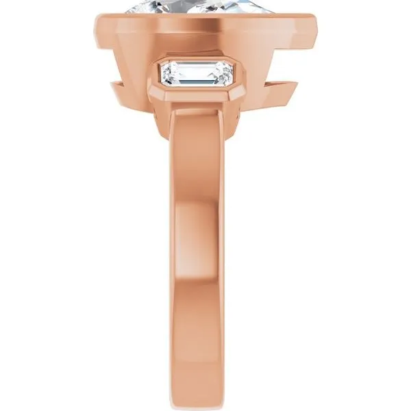 Bezel-Set Three-Stone Engagement Ring Image 4 Natale Jewelers Sewell, NJ