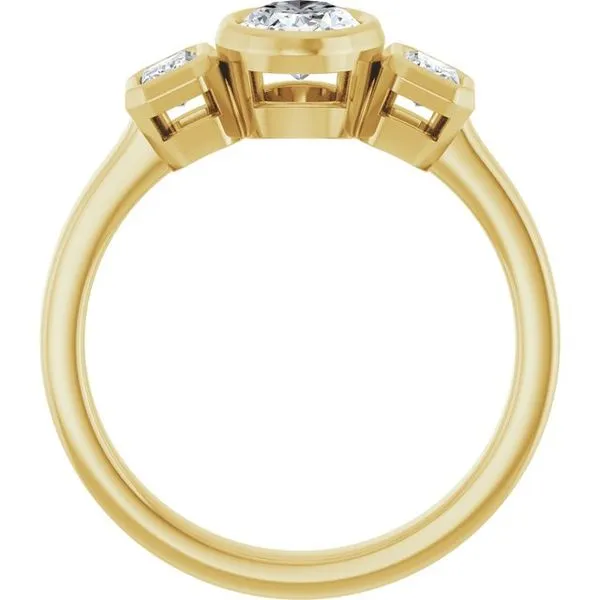 Bezel-Set Three-Stone Engagement Ring Image 2 Futer Bros Jewelers York, PA