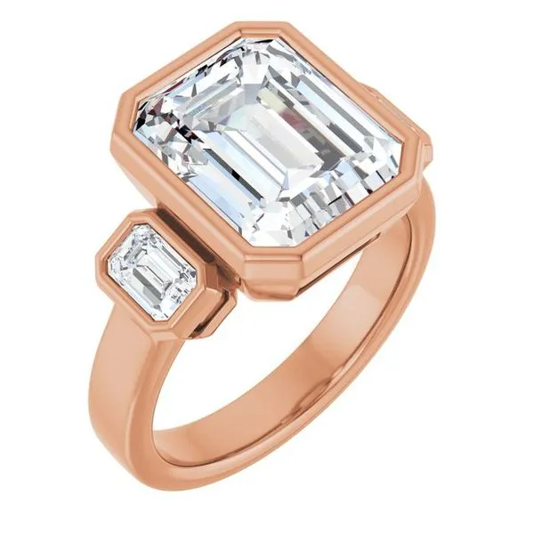 Bezel-Set Three-Stone Engagement Ring Futer Bros Jewelers York, PA