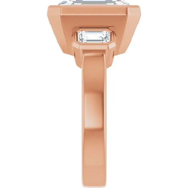 Bezel-Set Three-Stone Engagement Ring Image 4 J. West Jewelers Round Rock, TX