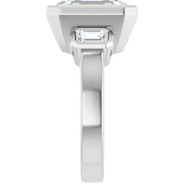 Bezel-Set Three-Stone Engagement Ring Image 4 Shipley's Fine Jewelry Hampstead, MD