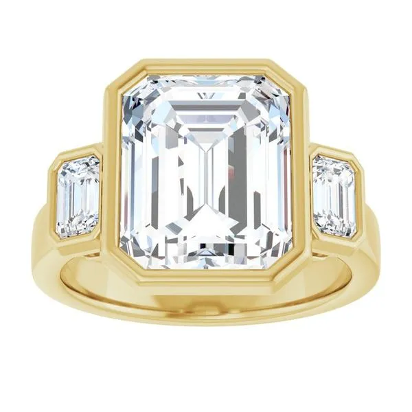 Bezel-Set Three-Stone Engagement Ring Image 3 Arezzo Jewelers Elmwood Park, IL